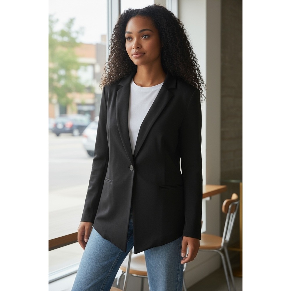 Philosophy Republic Clothing Black Single Button Blazer Jacket Womens XS NWT